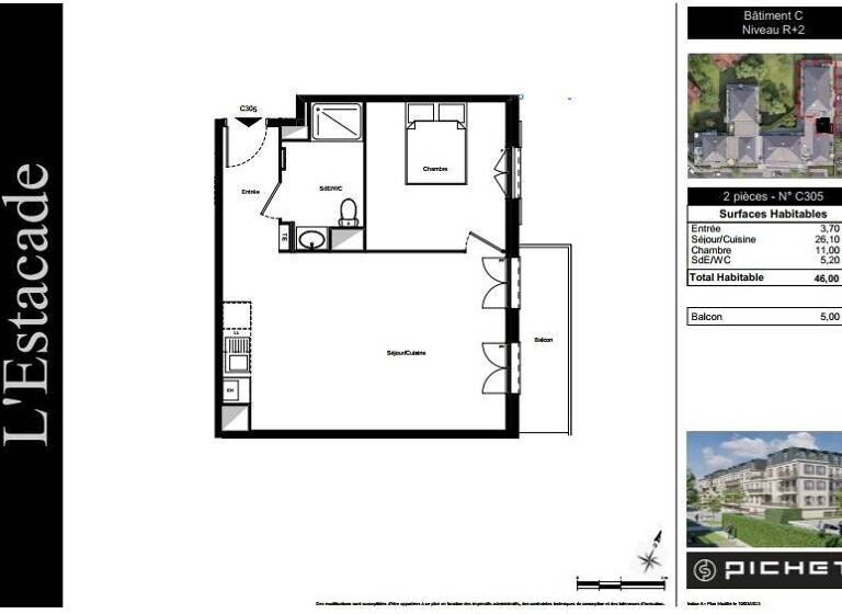 Appartement à louer - Première occupation 735 € 2 pièces 1 chambre 46 m² 3ème étage Bellicart Compiègne 60200