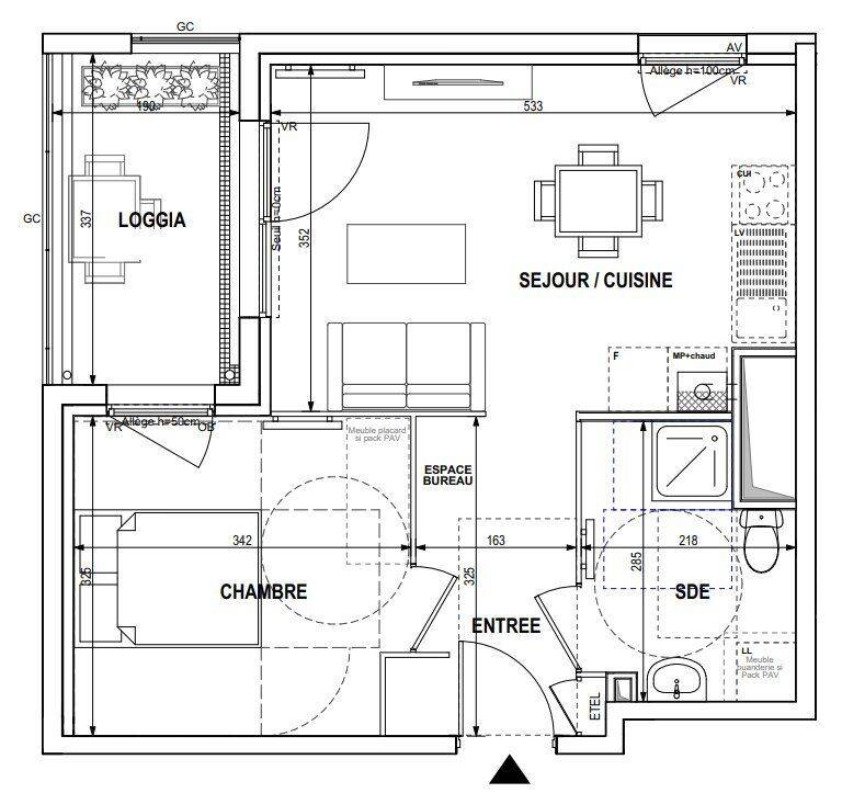 Appartement 2 pièces 43 m² · à Roubaix · 43 m² · 616 €/mois