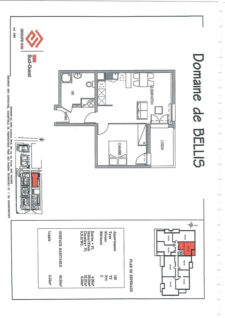 Appartement 2 pièces 46 m² · à Toulouse · 46 m² · 530 €