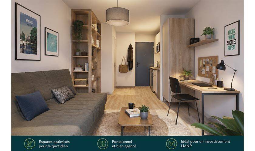 Appartement 1 pièce 21 m² · à Rennes · 21,4 m² · 154 900 €