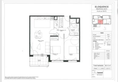 Appartement à louer 763 € 3 pièces 2 chambres 68 m² RDC Kerfeunteun Quimper 29000