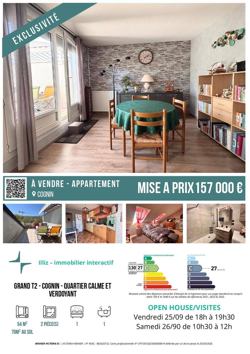 Appartement 2 pièces 54 m² · à Cognin · 54 m² · 157 000 €
