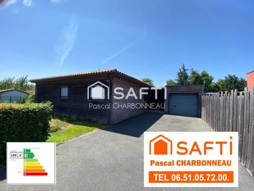 Maison de plain-pied à vendre 258 500 € 5 pièces 3 chambres 102 m² 632 m² de terrain La Châtaigneraie 85120