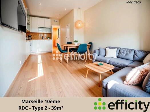 Appartement à vendre 95 000 € 2 pièces 1 chambre 39 m² RDC La Capelette Marseille 10ème arrondissement 13010