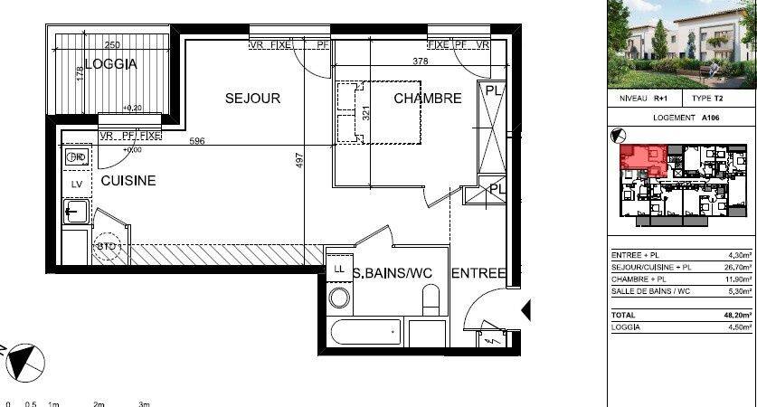 Appartement 2 pièces 48 m² · à Toulouse · 48,2 m² · 765 €/mois