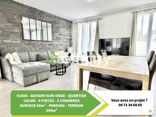 Pavillon à vendre 340 000 € 4 pièces 3 chambres 80 m² 394 m² de terrain Aristide Briand-Champagne Savigny-sur-Orge 91600