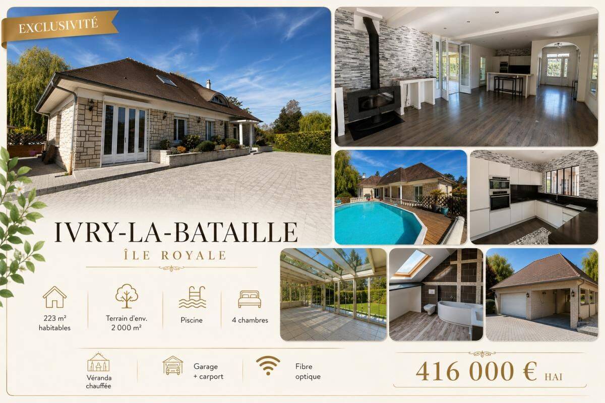 Maison 8 pièces 224 m² · à Ivry-la-Bataille · 224 m² · 416 000 €