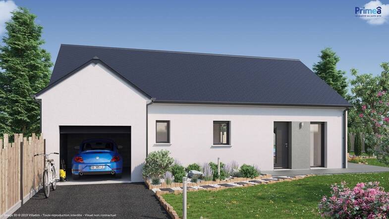 Maison de plain-pied à vendre 253 331 € 3 pièces 2 chambres 79 m² 451 m² de terrain La Cote Nuits-Saint-Georges 21700