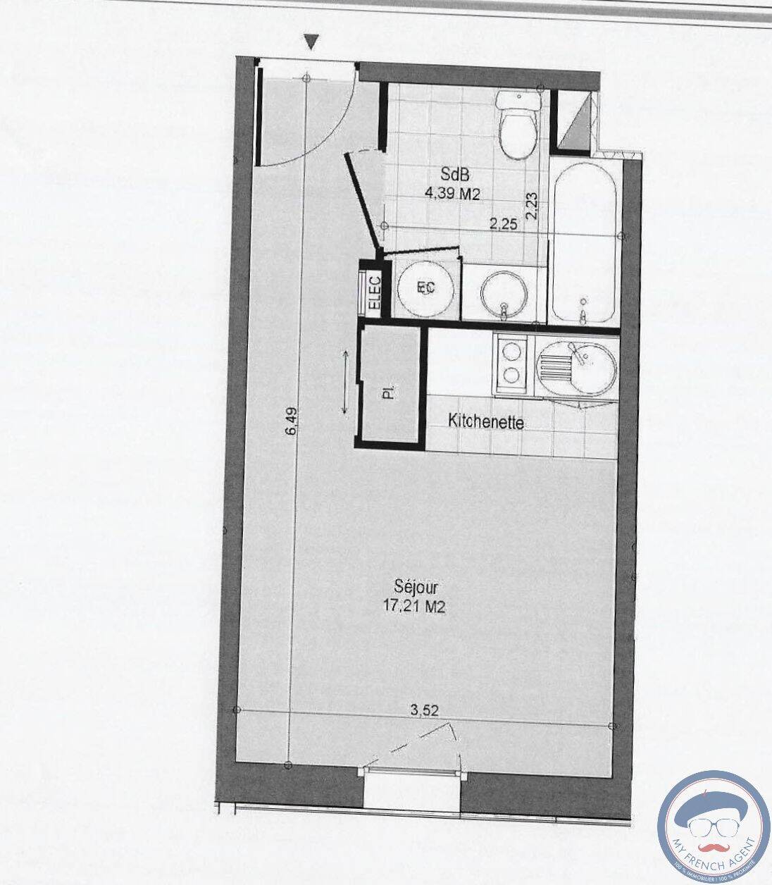 Appartement 1 pièce 22 m² · à Tours · 21,6 m² · 118 250 €