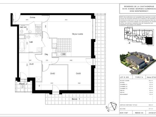 Appartement à vendre - neuf 479 000 € 4 pièces 3 chambres 81 m² dès le 31/12/2026 Centre Montmorency Centre Montmorency 95160
