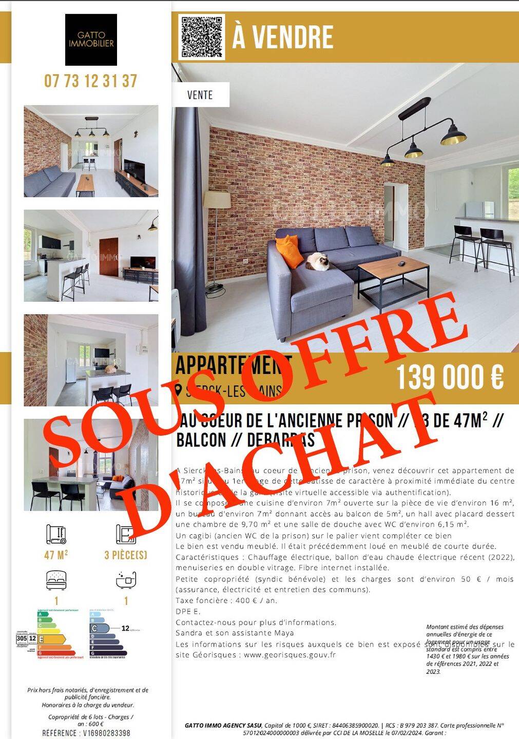 Appartement 3 pièces 47 m² · à Sierck-les-Bains · 47 m² · 139 000 €