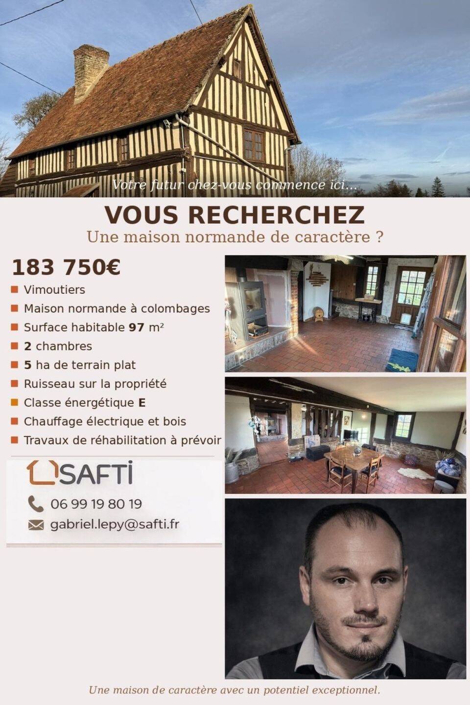 Maison 3 pièces 97 m² · à Vimoutiers · 97 m² · 183 750 €