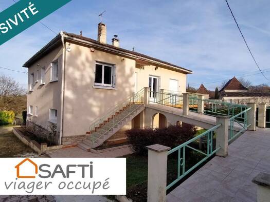 Maison de plain-pied en viager 73 000 € 4 pièces 3 chambres 85 m² 2 283 m² de terrain Montgesty 46150