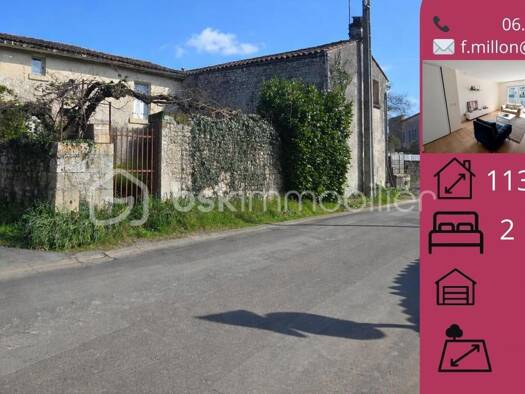 Maison à vendre 80 000 € 5 pièces 2 chambres 113 m² 366 m² de terrain Thorigné 79370