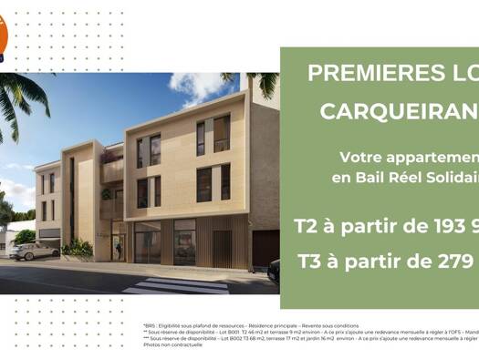 Appartement à vendre - neuf 279 500 € 3 pièces 68,6 m² dès le 31/12/2027 Centre Ville Carqueiranne 83320