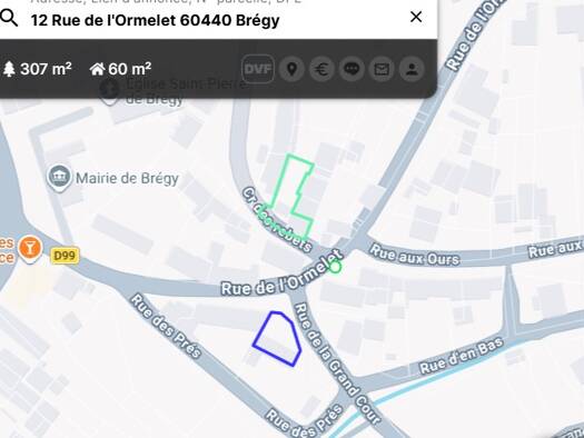 Terrain constructible à vendre 60 000 € 205 m² de terrain Brégy 60440