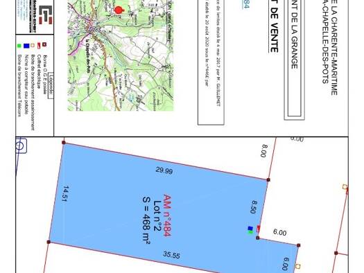 Terrain constructible viabilisé à vendre 35 600 € 468 m² de terrain La Chapelle-des-Pots 17100