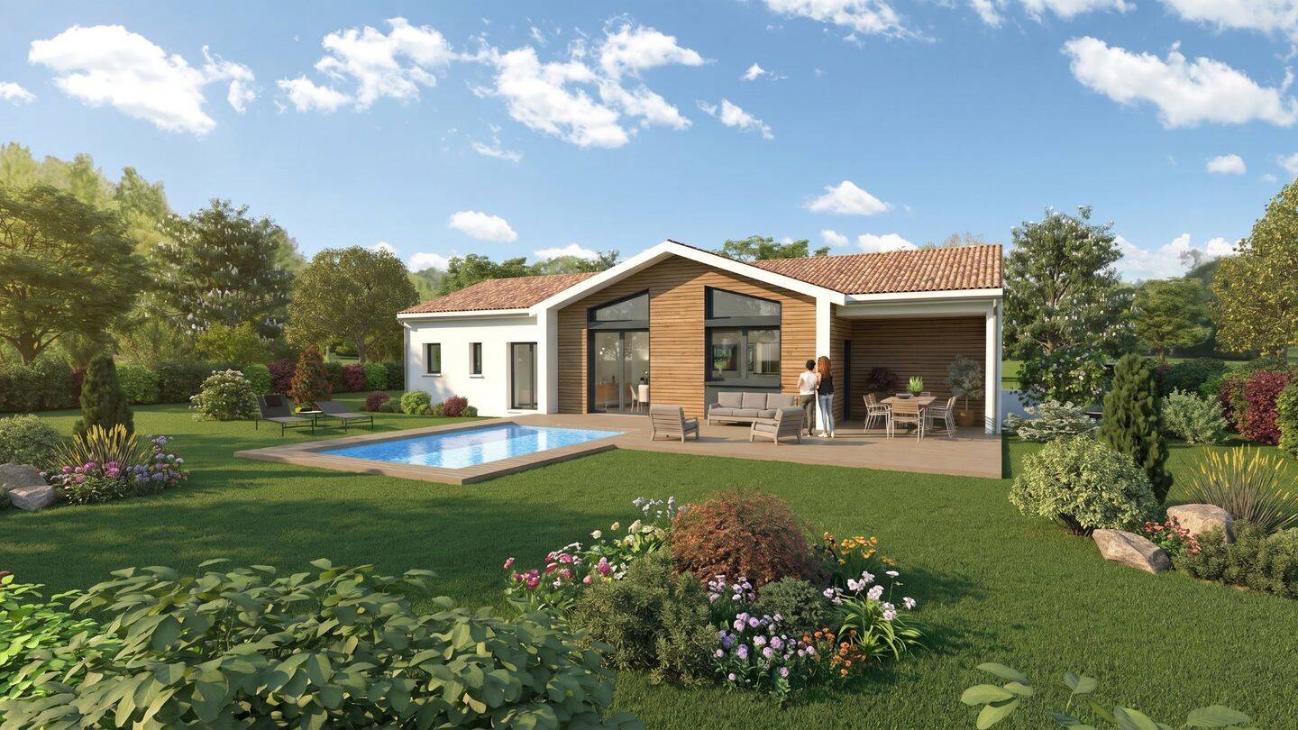 Projet de construction d'exception de 121 m² sur une vaste parce