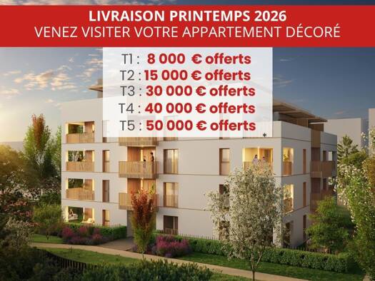 Appartement à vendre - neuf 336 000 € 3 pièces 63,5 m² 1er étage Le Bachut Lyon 8ème arrondissement 69008