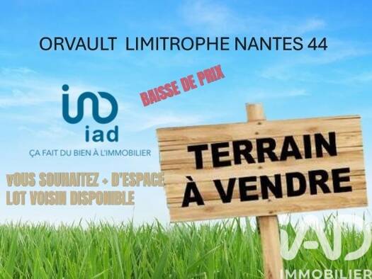 Terrain constructible viabilisé à vendre 169 000 € 267 m² de terrain La Berthelotière Orvault 44700