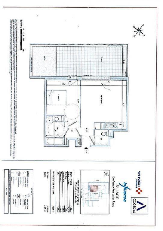 Appartement 2 pièces 43 m² · à Bordeaux · 43 m² · 654 €