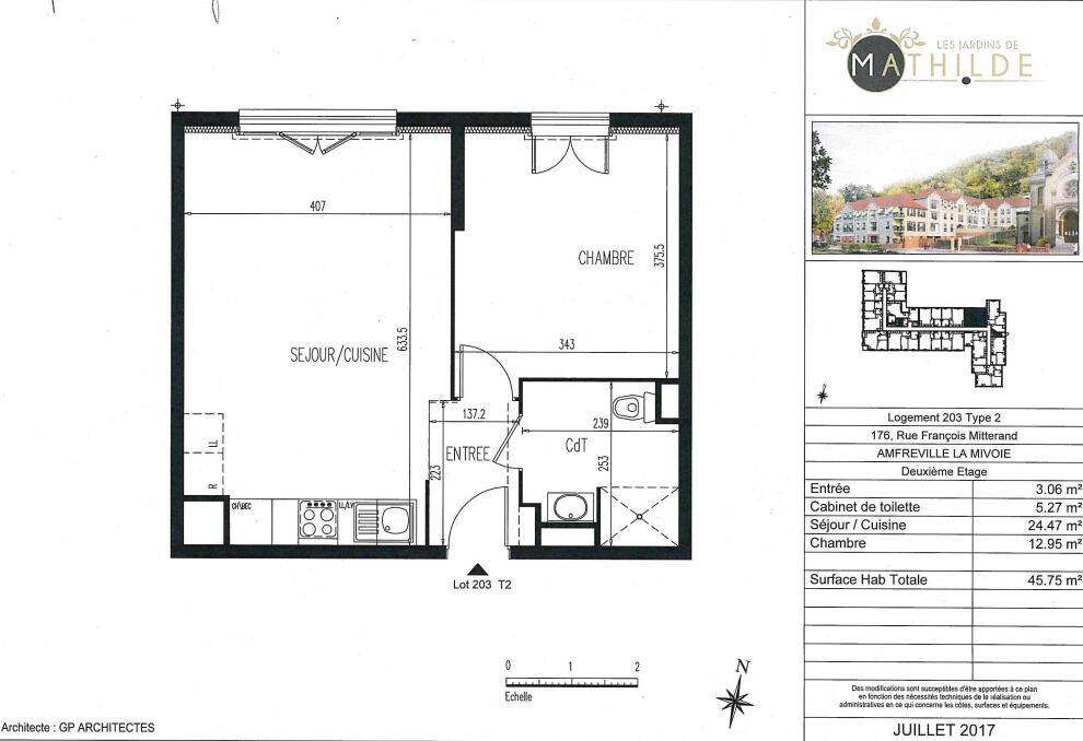Appartement 2 pièces 45 m² · à Amfreville-la-Mi-Voie · 45 m² · 617 €