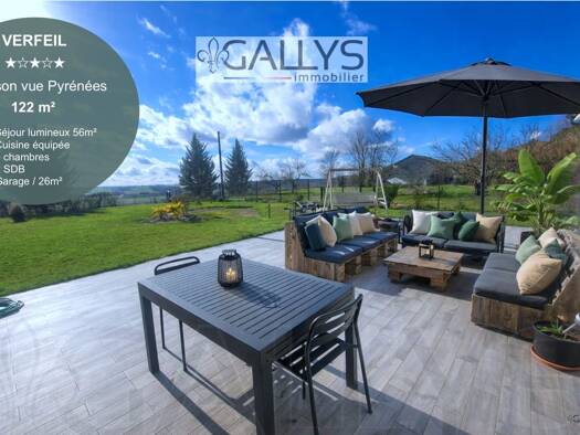 Maison de plain-pied à vendre 410 000 € 5 pièces 4 chambres 121,5 m² 1 300 m² de terrain Verfeil 31590