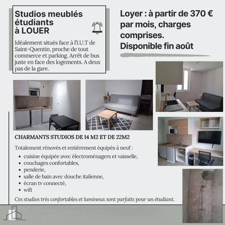 Appartement 1 pièce 14 m² · à Saint-Quentin · 14 m² · 370 €