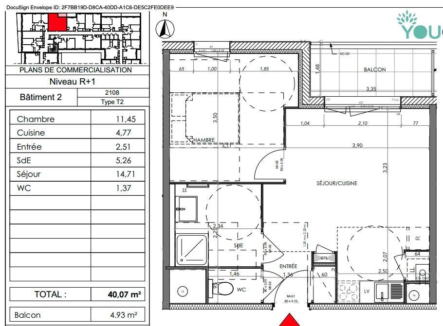 Appartement 2 pièces 40 m² · à Saran · 40,1 m² · 571 €