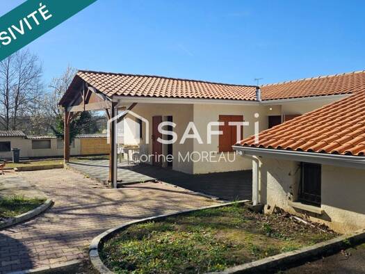 Maison de plain-pied à vendre 83 000 € 4 pièces 2 chambres 98 m² 1 200 m² de terrain Saint-Saturnin 16290