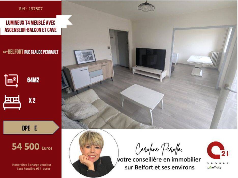 Appartement 4 pièces 64 m² · à Belfort · 63,9 m² · 54 500 €