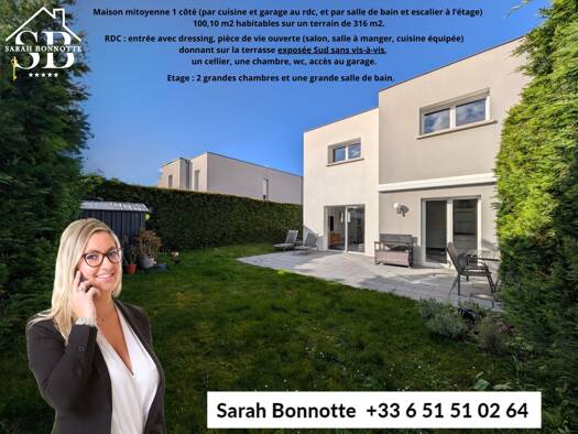 Maison à vendre 420 000 € 5 pièces 3 chambres 100,1 m² 316 m² de terrain Kembs 68680