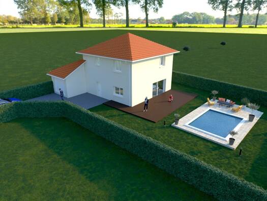 Terrain avec maison neuve à vendre 345 000 € 1 pièce 1 chambre 119 m² 760 m² de terrain Succieu 38300