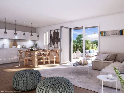 Appartement à vendre - neuf 293 500 € 3 pièces 2 chambres 67 m² RDC/2 Saint-Ferréol 74210