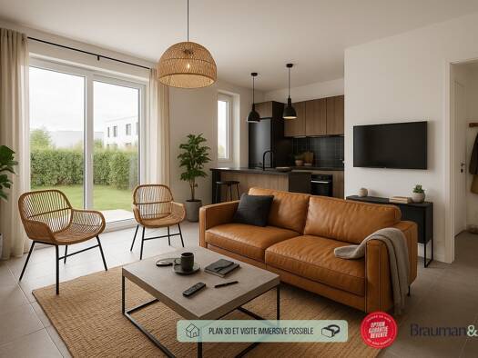 Appartement à vendre - neuf 220 000 € 3 pièces 2 chambres 55 m² RDC Montlhéry 91310