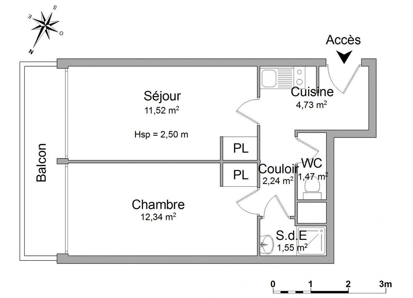 Appartement 1 pièce 34 m² · à Rennes · 33,9 m² · 710 €/mois