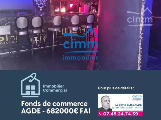 Boutique à vendre 682 000 € 450 m² de surface de vente Le Cap d'Agde Agde 34300