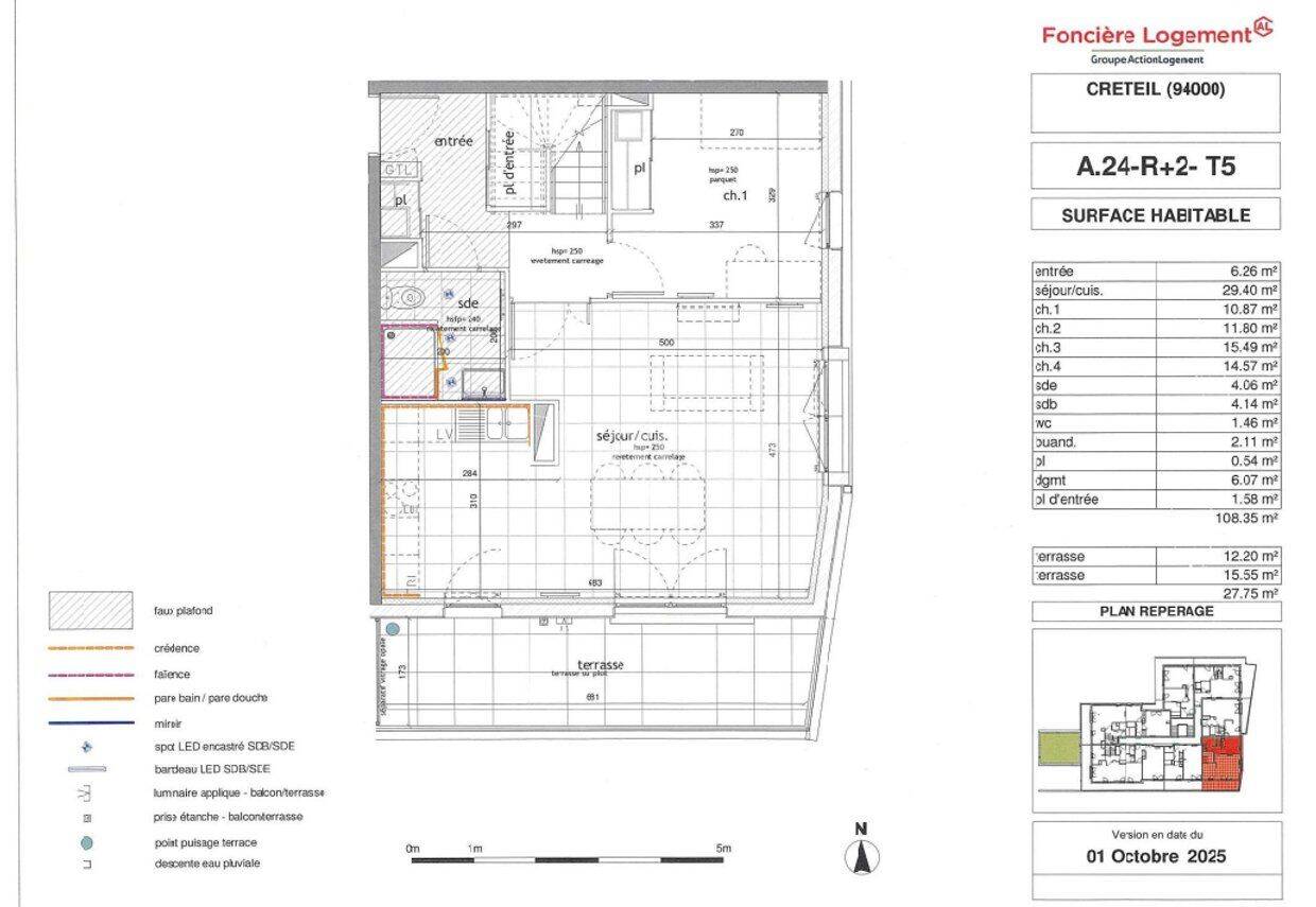 Appartement 5 pièces 108 m² · à Créteil · 108,4 m² · 1 757 €