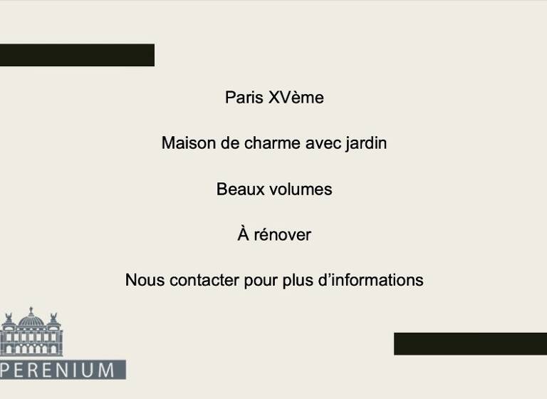 Maison de ville à vendre 2 270 000 € 7 pièces 5<br/>chambres 250 m²<br/>superficie Paris 15ème 75015