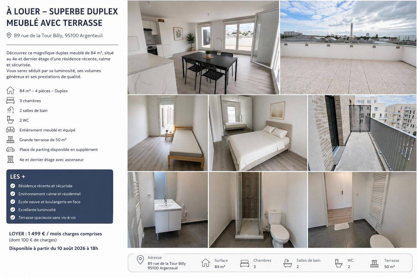 Appartement 4 pièces 84 m² · à Argenteuil · 84 m² · 1 500 €