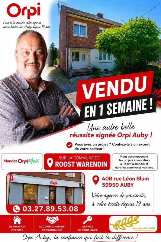 Maison 6 pièces 112 m² · à Roost-Warendin · 112 m² · 178 690 €