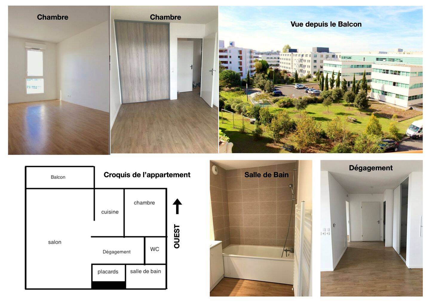 Appartement 2 pièces 56 m² · à Bordeaux · 56 m² · 1 050 €/mois