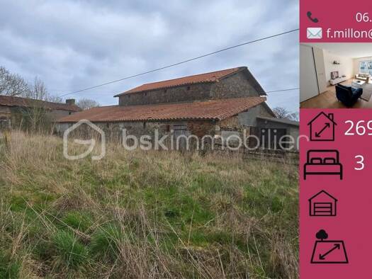 Ferme à vendre 68 000 € 2 pièces 1 chambre 269,4 m² 4 370 m² de terrain Saint-André-sur-Sèvre 79380