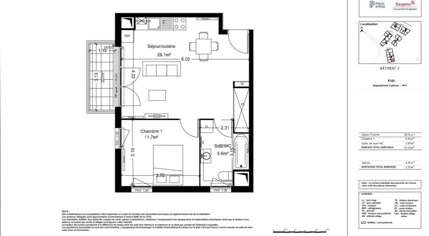 Appartement 2 pièces 45 m² · à Montlhéry · 45 m² · 734 €/mois