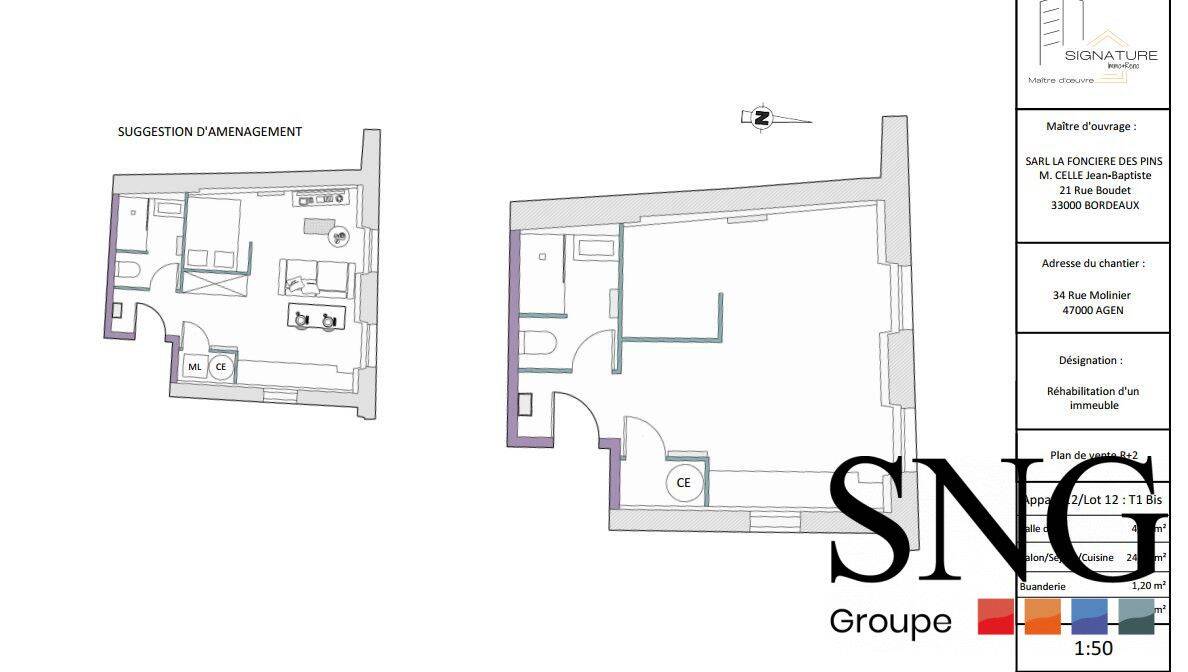 Appartement 1 pièce 28 m² · à Agen · 28,1 m² · 386 €