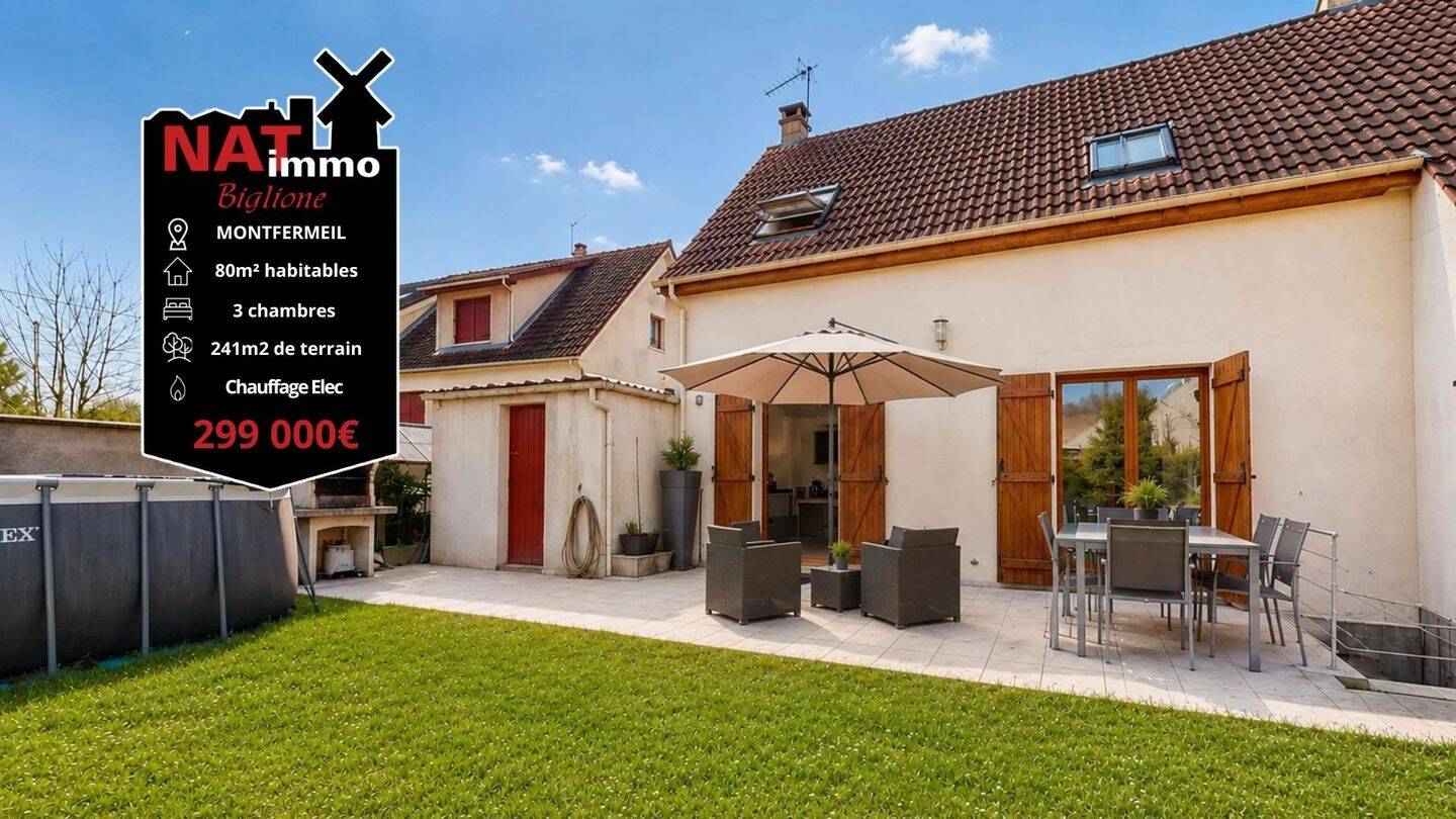 Maison 4 pièces 80 m² · à Montfermeil · 80 m² · 299 000 €