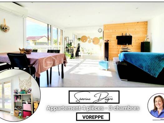 Appartement à vendre 270 000 € 4 pièces 3 chambres 108,6 m² RDC/3 Mativière-Le Pit Voreppe 38340