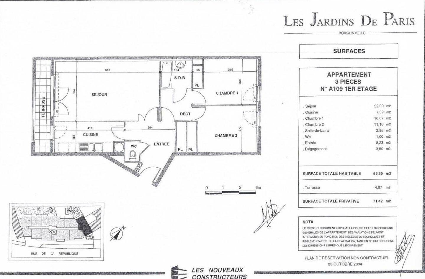 Appartement 3 pièces 67 m² · à Romainville · 66,6 m² · 1 690 €