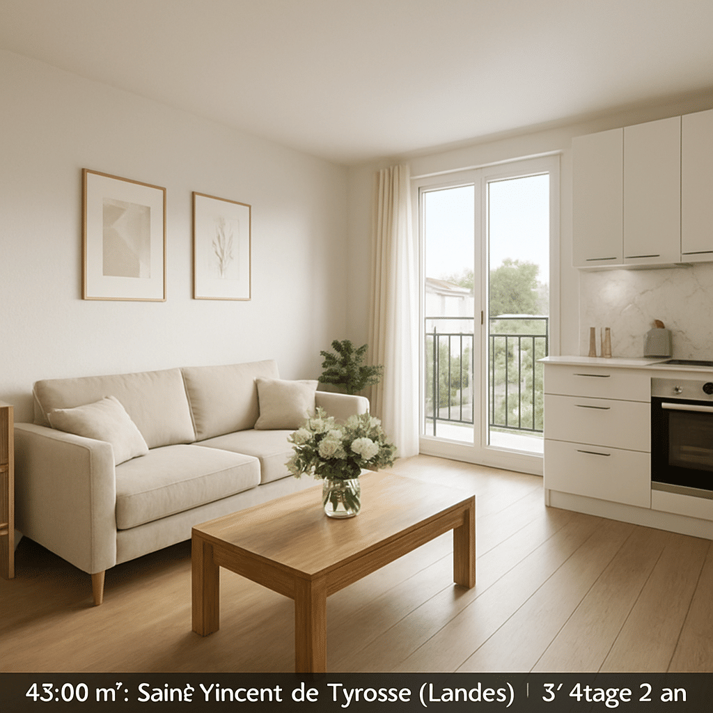 Appartement 2 pièces 44 m² · à Saint-Vincent-de-Tyrosse · 44 m² · 187 917 €