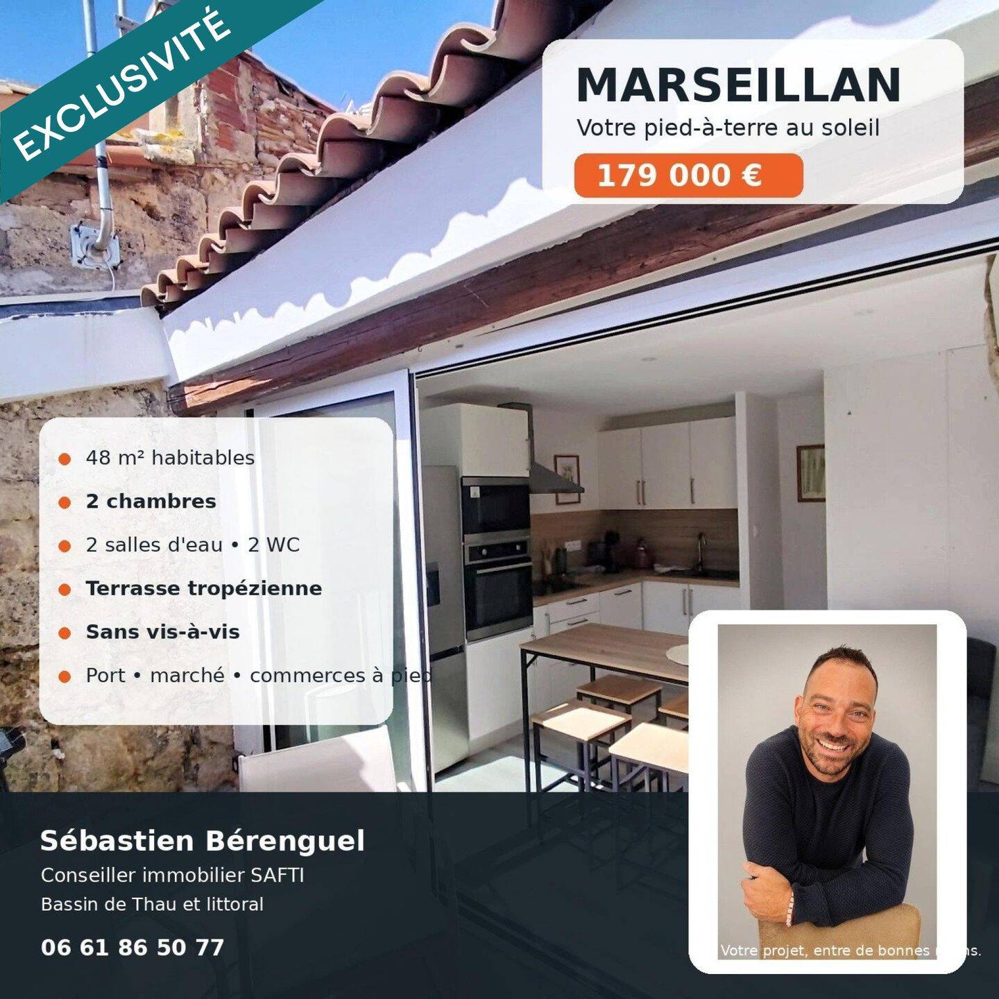 Maison 3 pièces 48 m² · à Marseillan · 48 m² · 179 000 €